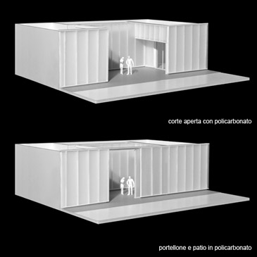 modello di studio scala 1:50 | diverse soluzioni corte interna